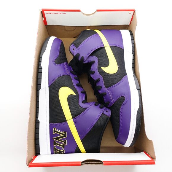 Nike Dunk High Premium EMB Lakers Black Purple Mens Size 11.5 DH0642-001